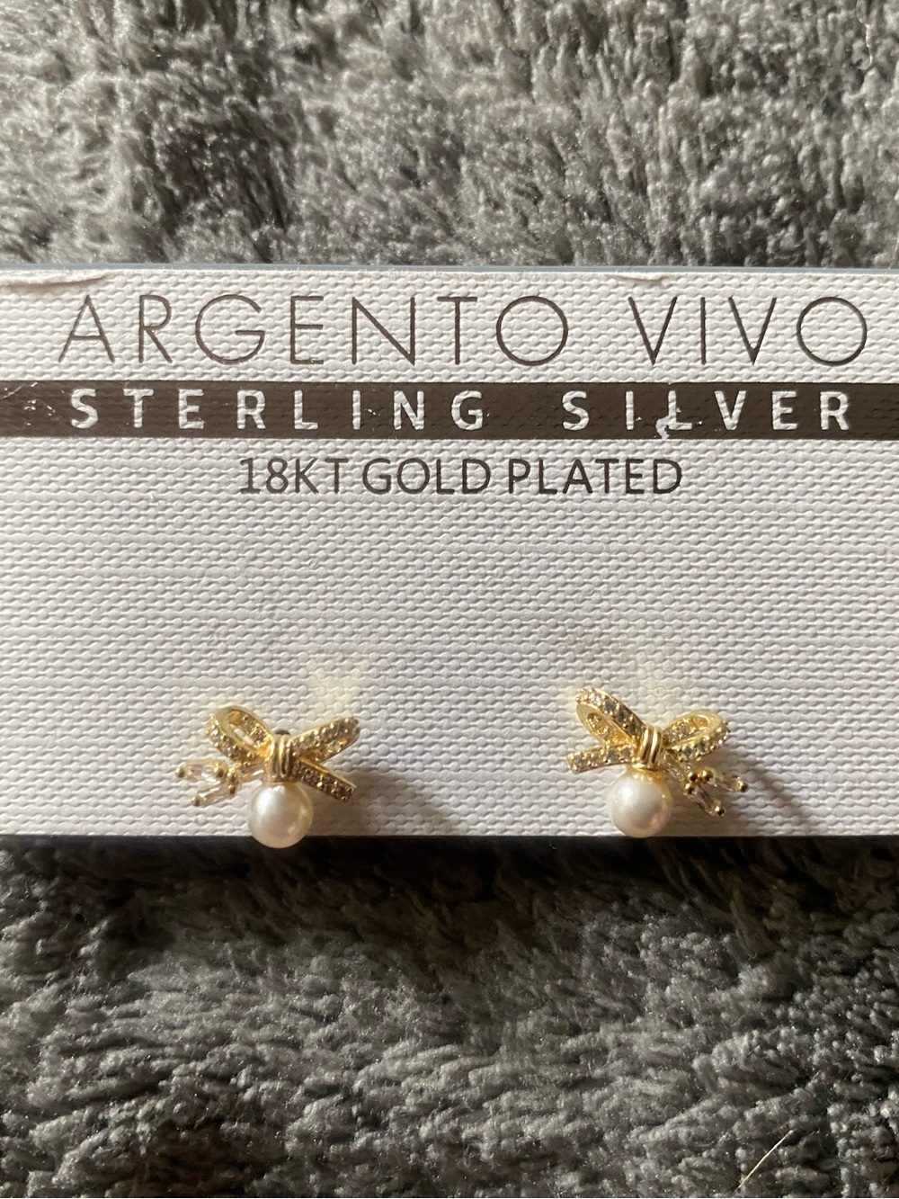 Argento Vivo Gold Bee Pearl Stud Earrings - Gold & White